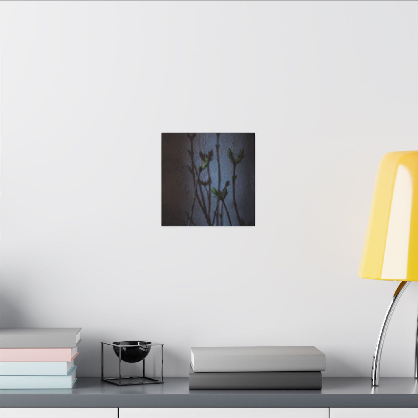 Shadow Play Spring Canvas Art | Dark Japandi Sophisticated Design