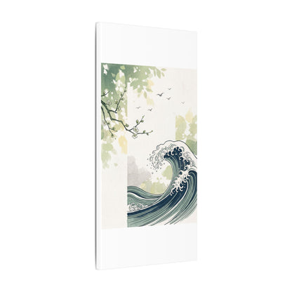 Spring Ocean Wave Ukiyo E Inspired Canvas Art | Serene Decor