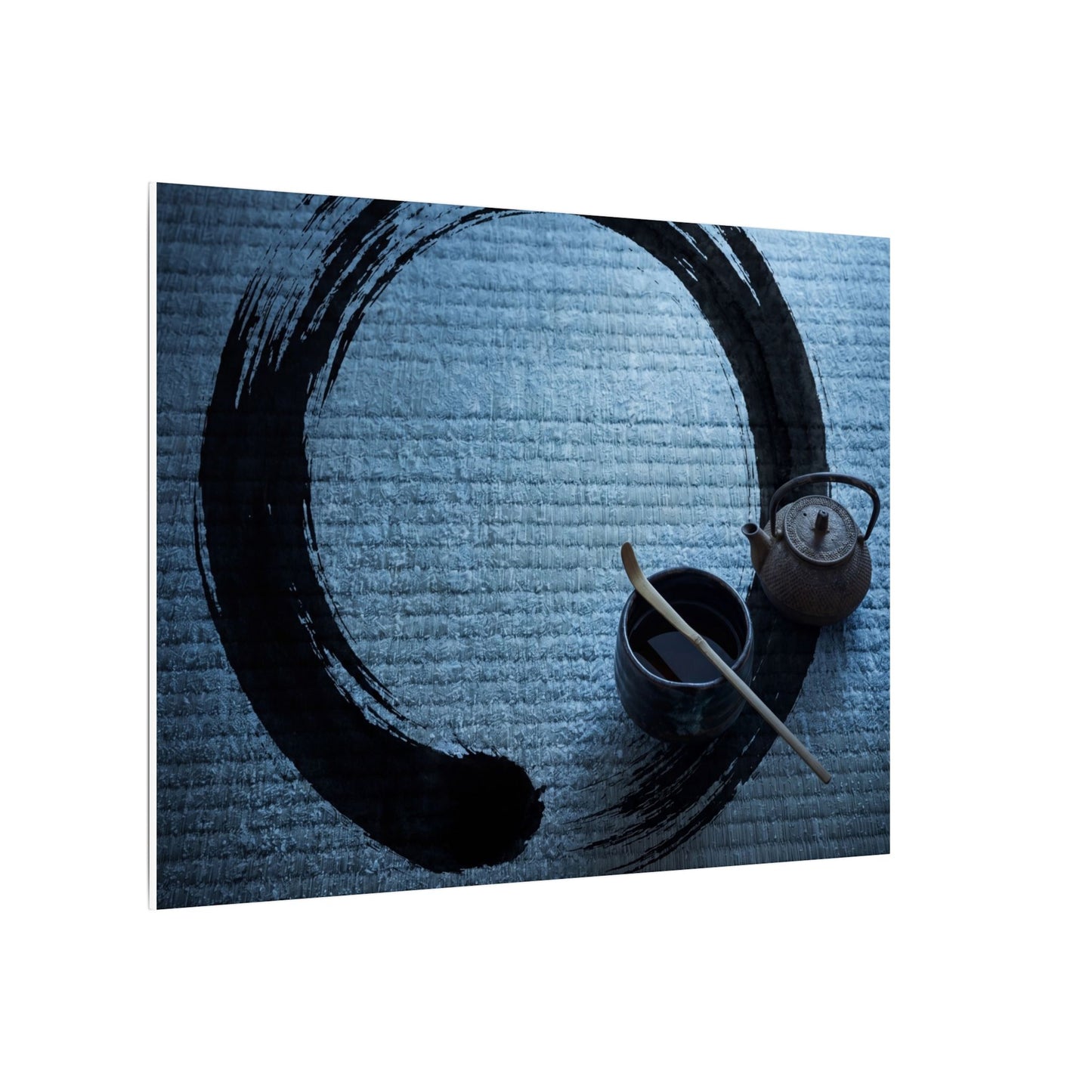 Winter Tea Ceremony Enso Canvas Art | Peaceful Decor