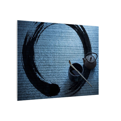 Winter Tea Ceremony Enso Canvas Art | Peaceful Decor