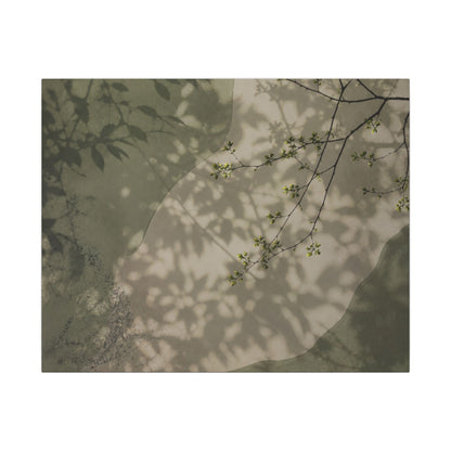 Neutral Shadow Play Canvas Art - Japanese Pattern Japandi