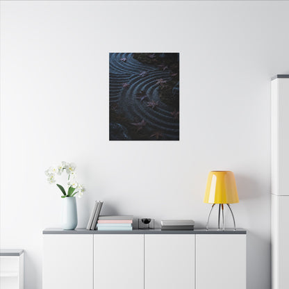 Rock Garden Canvas Art | Autumn Dark Japandi Dark Texture Art