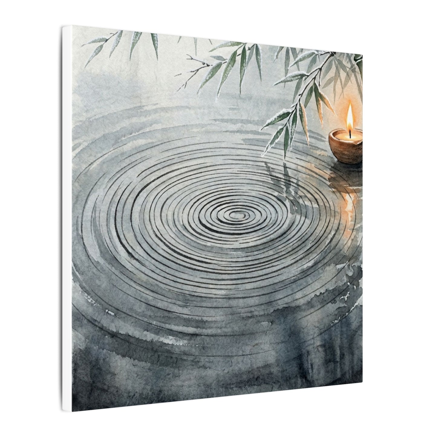 Water Ripple Sumi E Canvas Art | Calm Zen Art