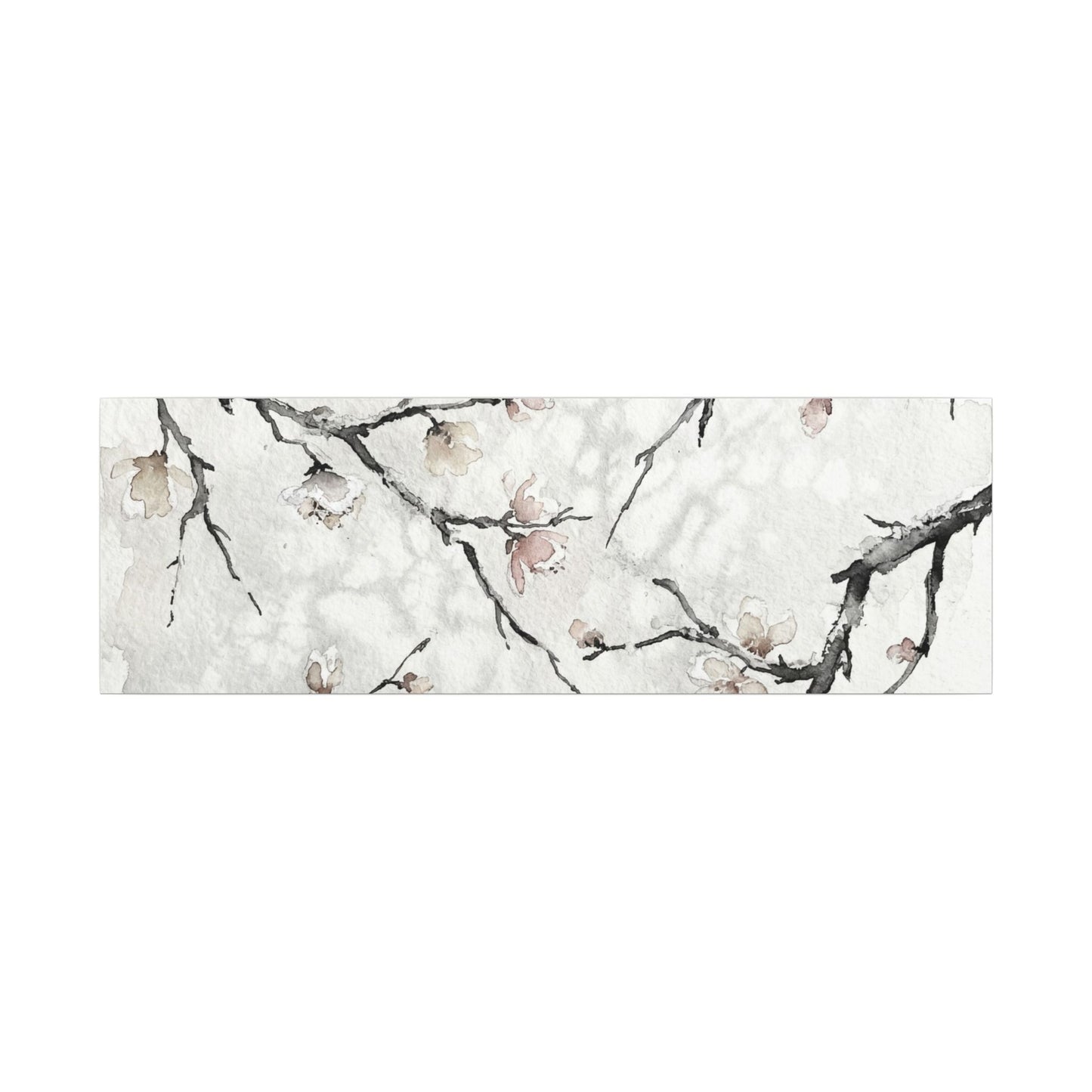 Cherry Blossom Canvas Art | Winter Japandi Watercolor Art