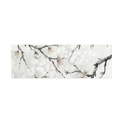 Cherry Blossom Canvas Art | Winter Japandi Watercolor Art