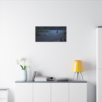 Kintsugi Moonlit Garden in Moonlight | Gold Repair Canvas Art