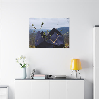 Paper Fold Canvas Art | Spring Kintsugi Gold Repair Art