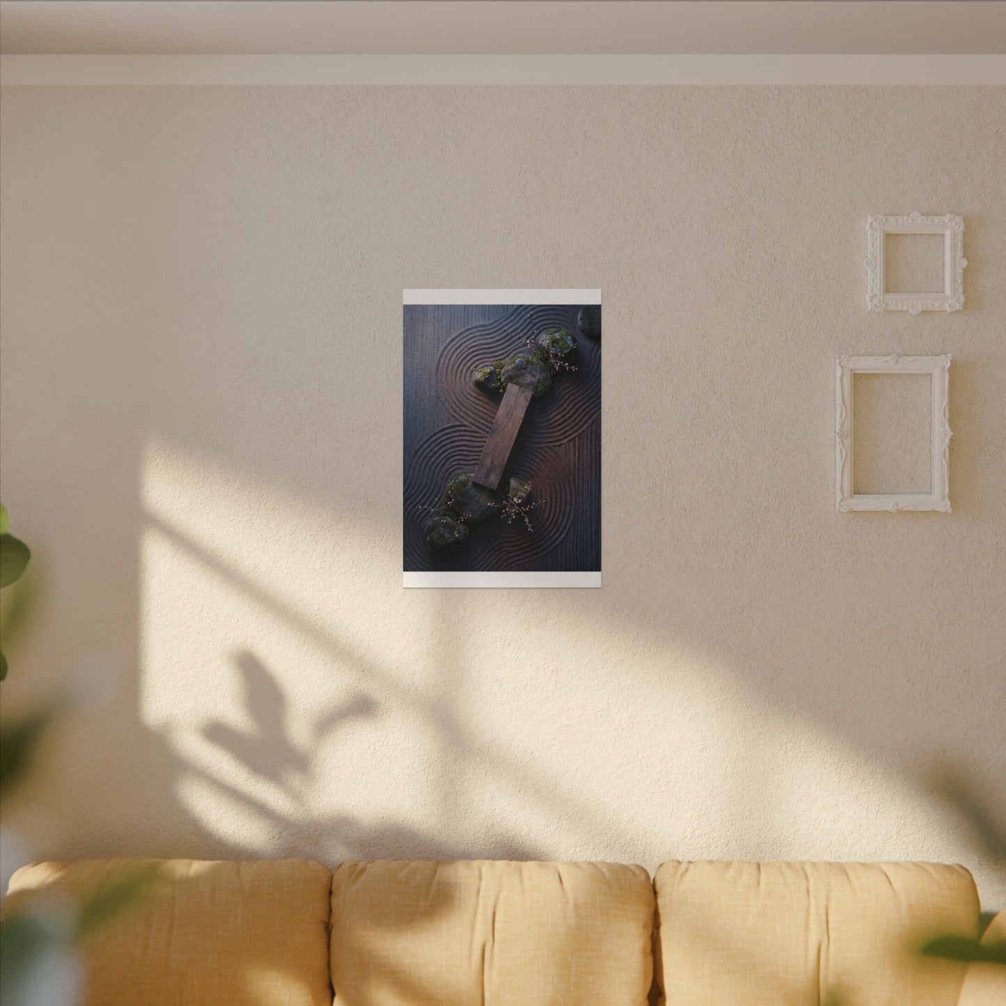 Spring Rock Garden Moody Minimal Canvas Art | Atmospheric Decor