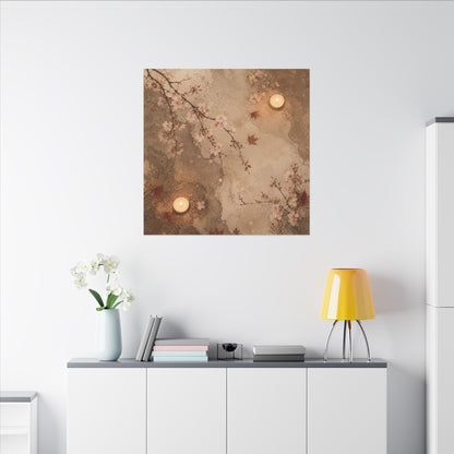 Cherry Blossom Canvas Art | Autumn Japandi Japanese Pattern Art