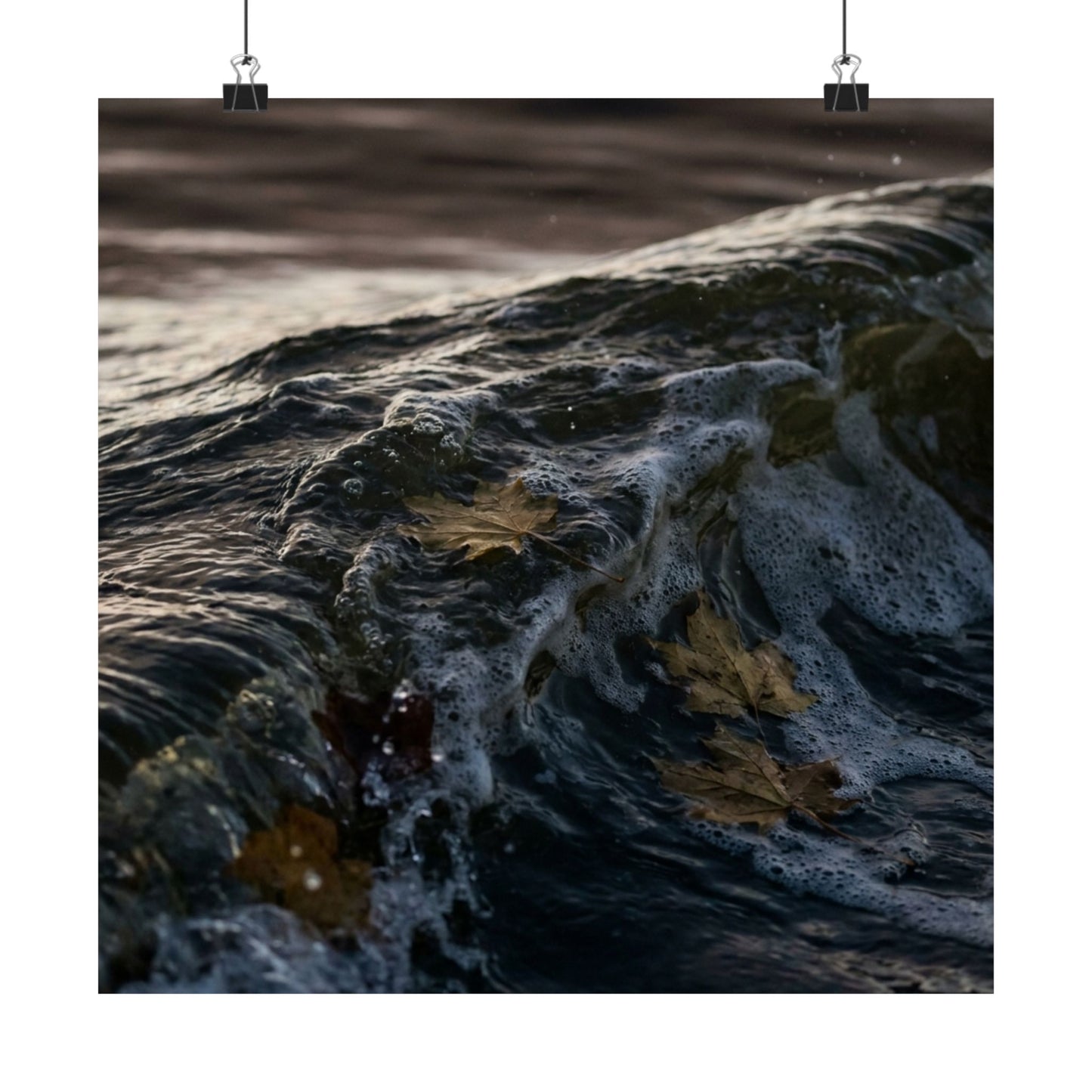 Mono No Aware Ocean Wave Wall Art Print - Dark Japandi Moody Minimal