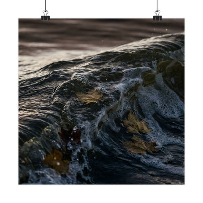 Mono No Aware Ocean Wave Wall Art Print - Dark Japandi Moody Minimal
