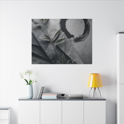Winter Paper Fold Enso Canvas Art | Serene Decor