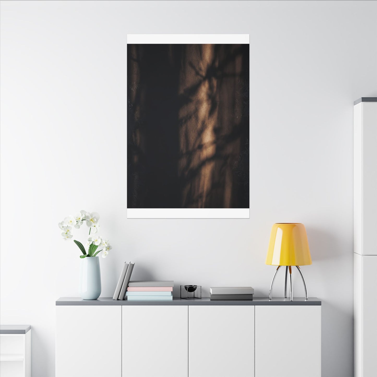 Winter Shadow Play Moody Minimal Canvas Art | Luxurious Decor