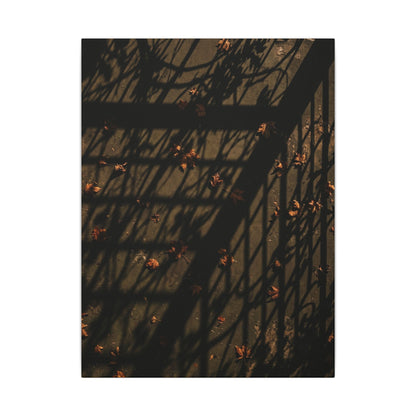 Dark Japandi Shadow Play in Golden Hour | Moody Minimal Canvas Art