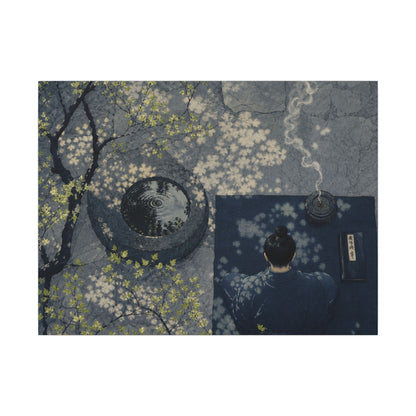 Spring Incense Smoke Ukiyo E Inspired Canvas Art | Tranquil Decor