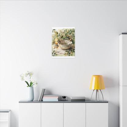 Ceramic Bowl Summer Canvas Art | Japandi Elegant Design
