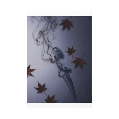 Dark Japandi Incense Smoke in Dawn | Moody Minimal Canvas Art