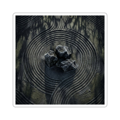 Rock Garden Sticker | Winter Dark Japandi Dark Texture Art