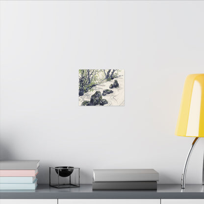 Dappled Rock Garden Canvas Art - Zen Mono No Aware