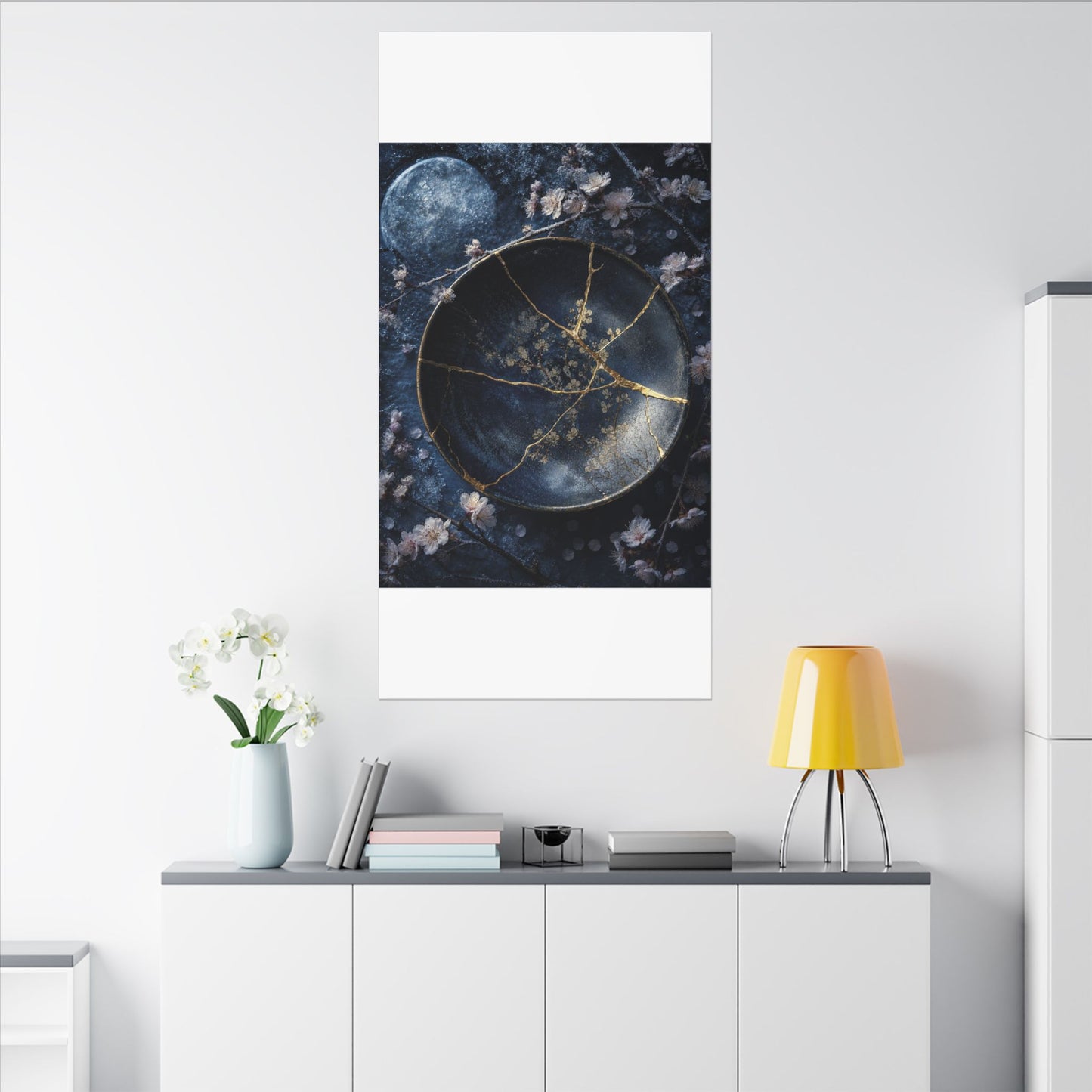 Cherry Blossom Winter Canvas Art | Kintsugi Philosophical Design
