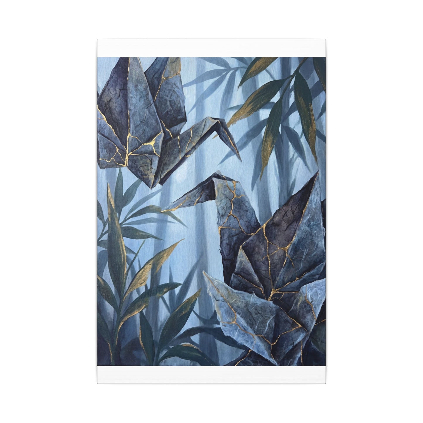 Paper Fold Canvas Art | Summer Kintsugi Crackle Gold Art