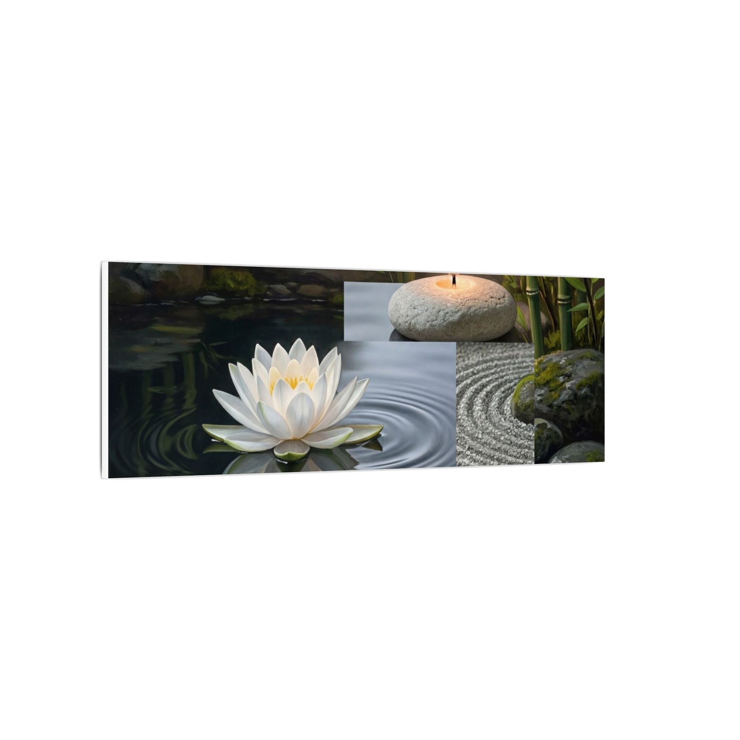 Candlelight Lotus Flower Canvas Art - Zen Kanso