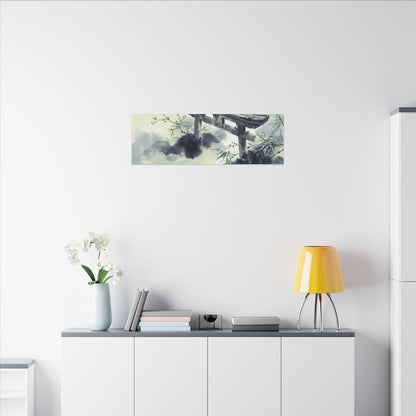 Torii Gate Sumi E Canvas Art | Serene Zen Art