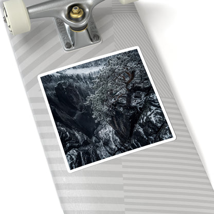Dappled Pine Tree Sticker - Dark Japandi Seijaku Art Print