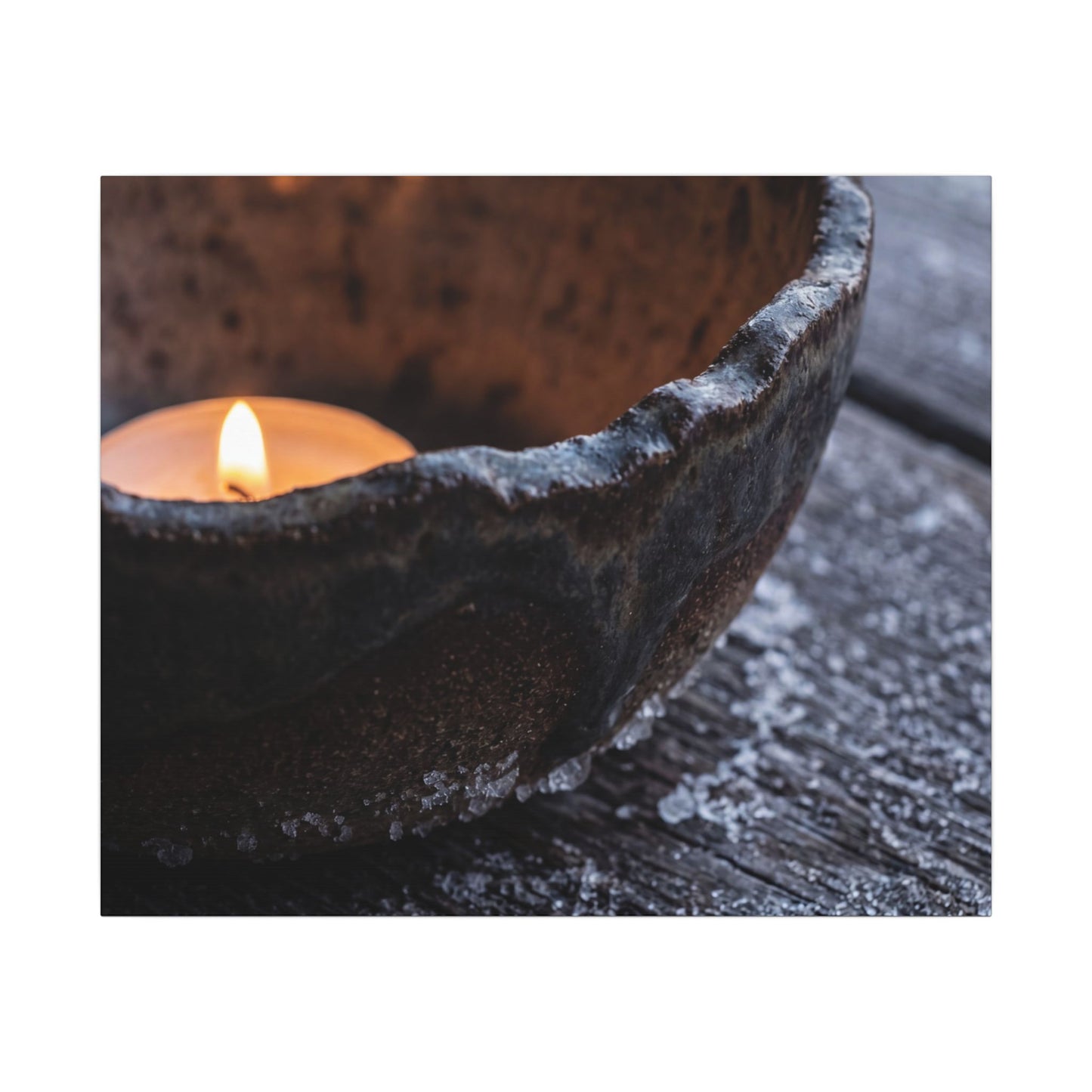 Atmospheric Ceramic Bowl Canvas Art - Moody Minimal Dark Japandi