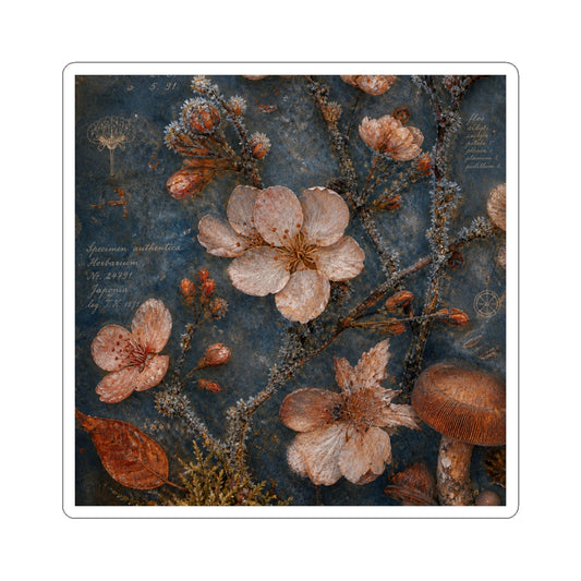 Seijaku Cherry Blossom Sticker - Cottagecore Herbarium