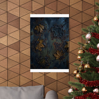 Autumn Rust Patina Charcoal Ink Wall Art Print | Bold Decor