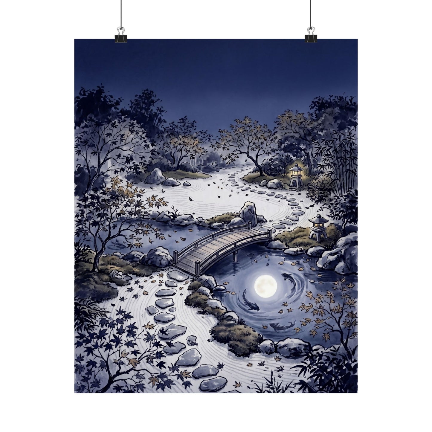 Contemplative Torii Gate Wall Art Print - Enso Zen