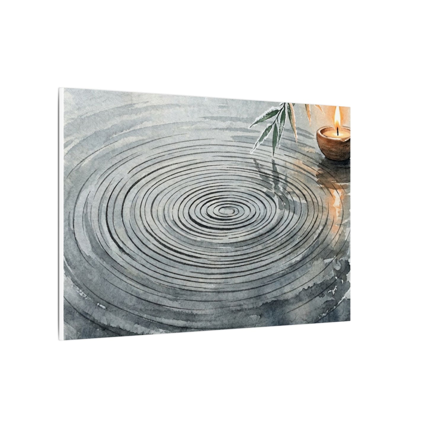 Water Ripple Sumi E Canvas Art | Calm Zen Art