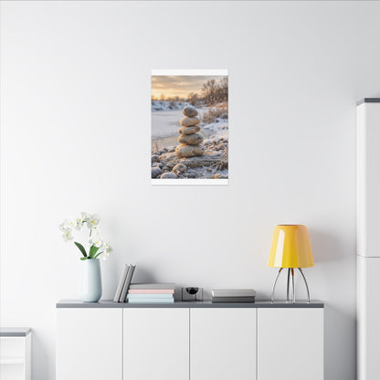 Ma River Stones Canvas Art - Japandi Japanese Pattern