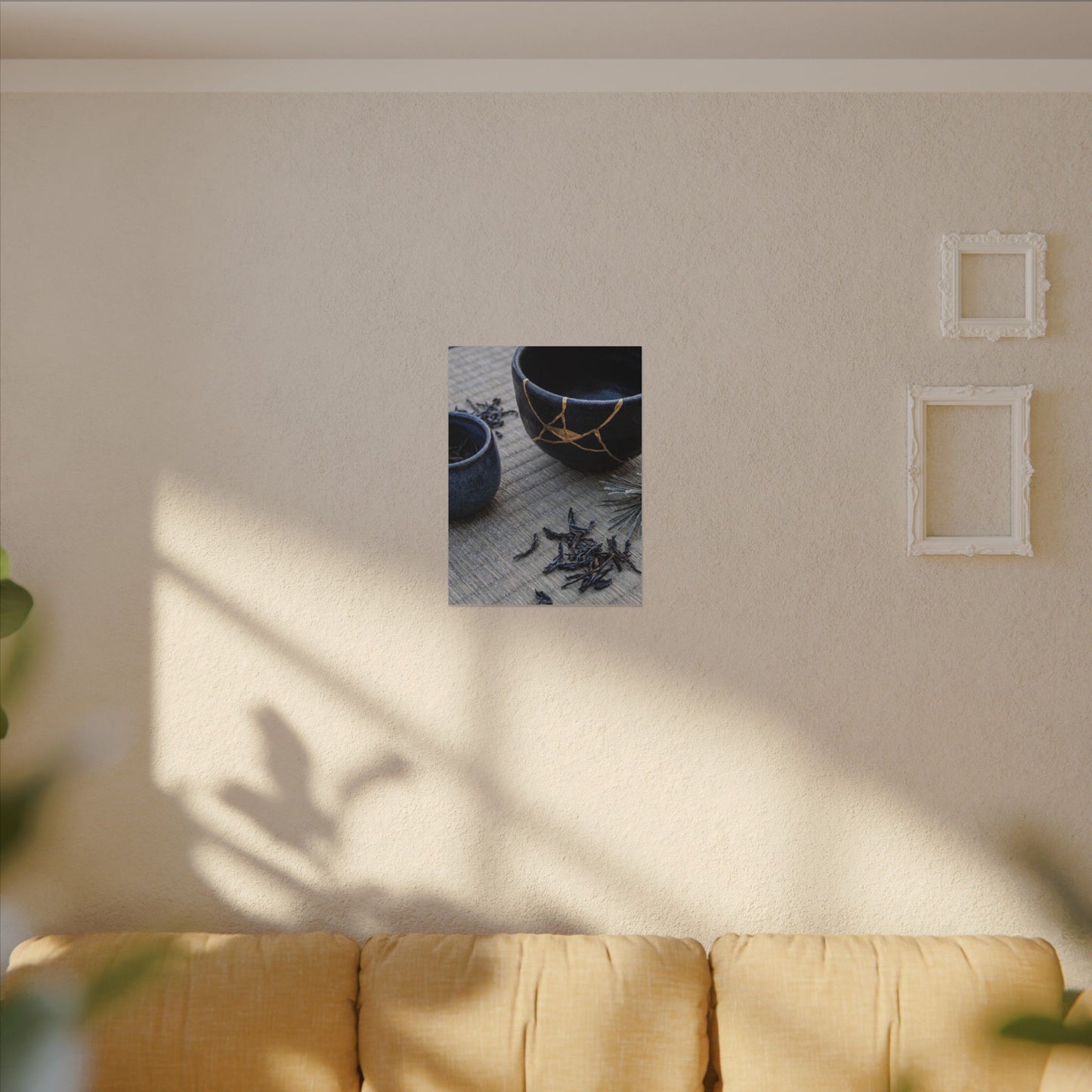 Kintsugi Tea Ceremony in Overcast | Gold Vein Canvas Art