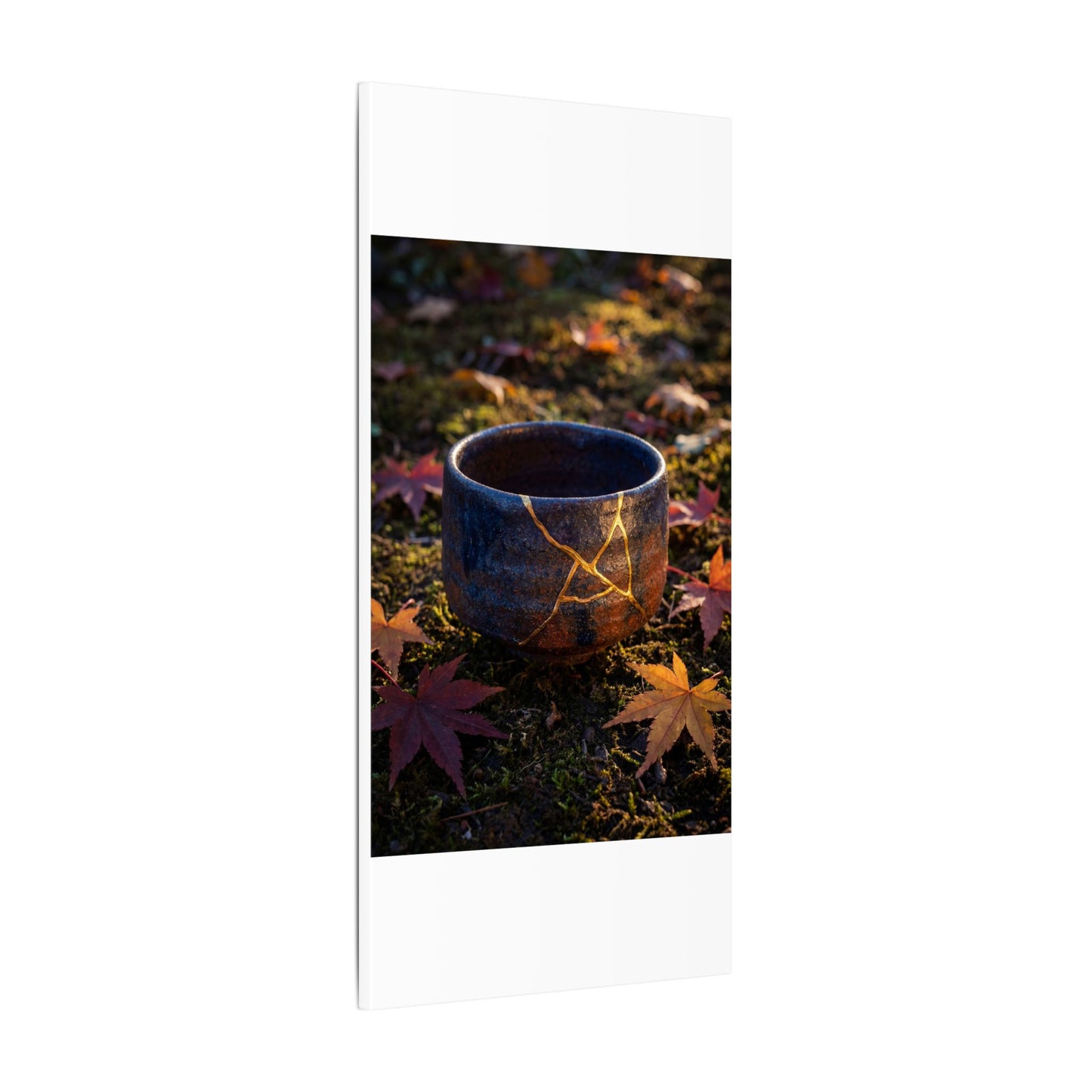 Kanso Moonlit Garden Canvas Art - Kintsugi Gold Repair