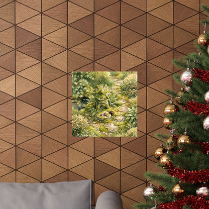 Japandi Stone Lantern in Golden Hour | Watercolor Wall Art Print