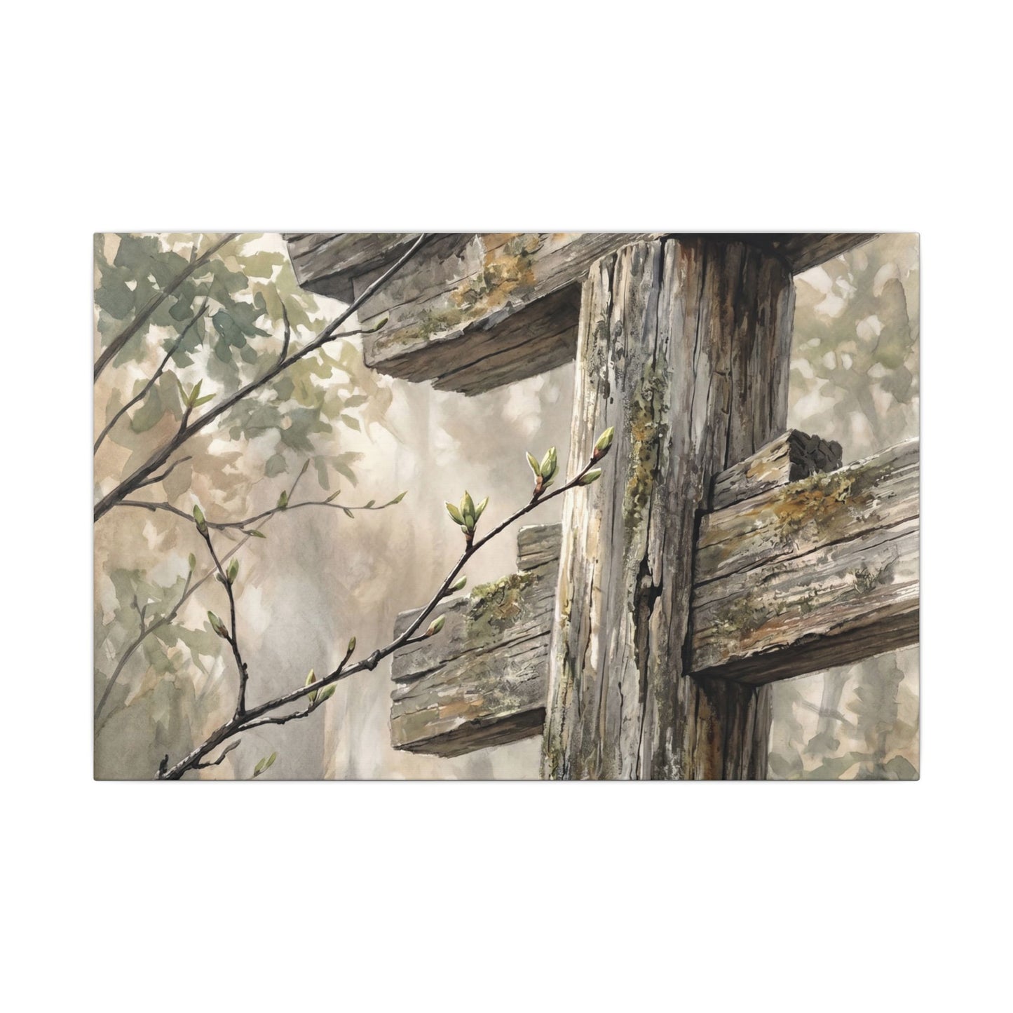 Torii Gate Spring Canvas Art | Japandi Neutral Design