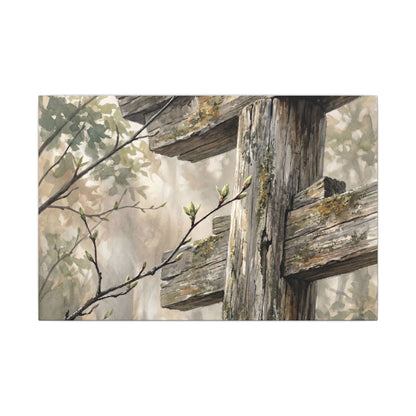 Torii Gate Spring Canvas Art | Japandi Neutral Design