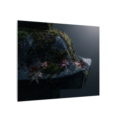 Stone Lantern Moody Minimal Canvas Art | Sophisticated Dark Japandi Art