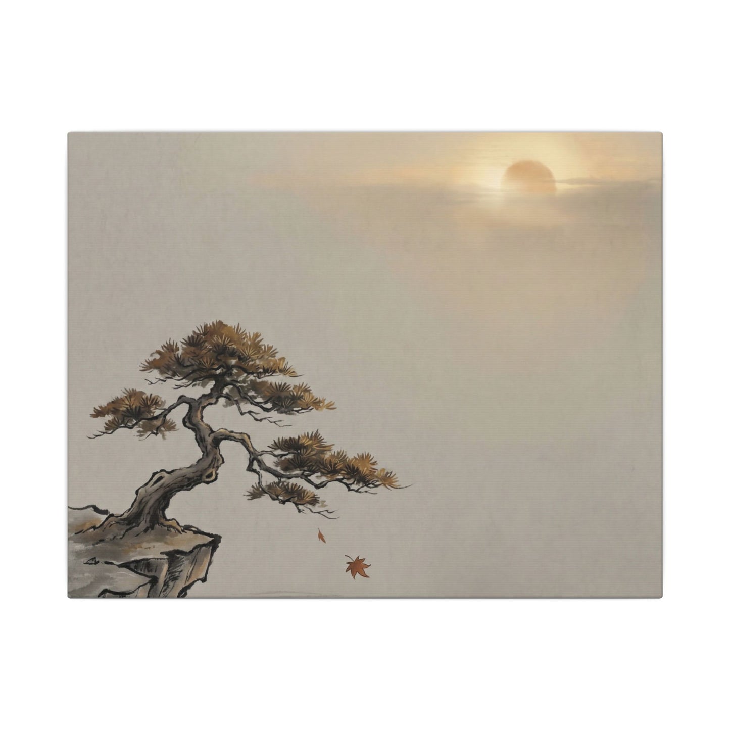 Pine Tree Canvas Art | Autumn Zen Karesansui Art Art Print