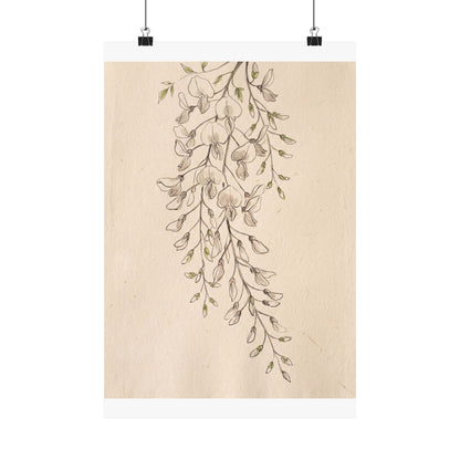 Golden Hour Wisteria Wall Art Print - Japandi Seijaku Art Print