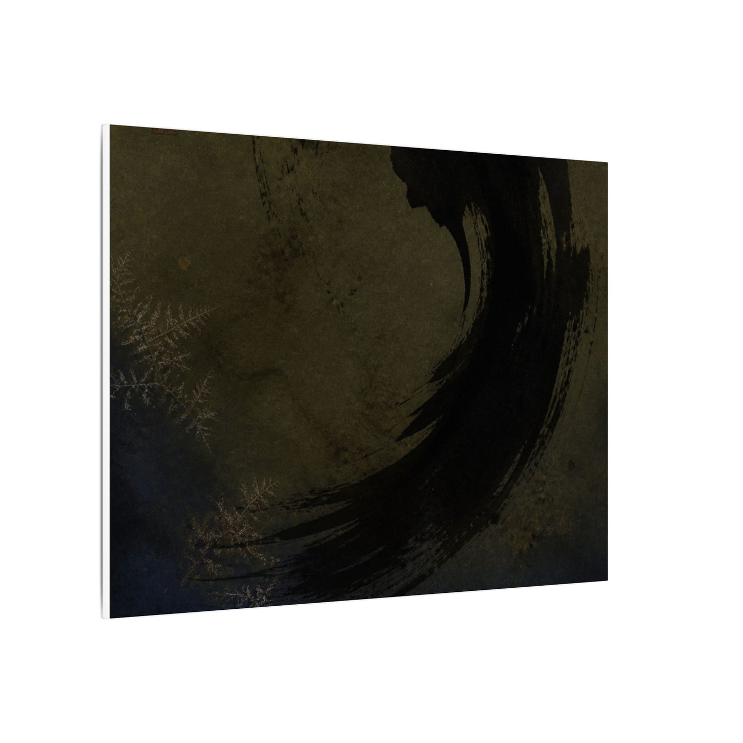 Seijaku Ink Brushstroke Canvas Art - Dark Japandi Moody Minimal