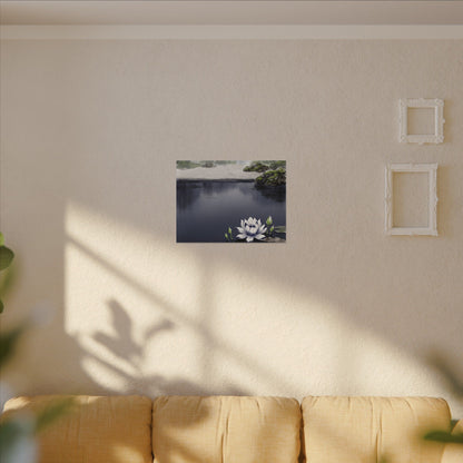 Lotus Flower Karesansui Canvas Art | Tranquil Zen Art