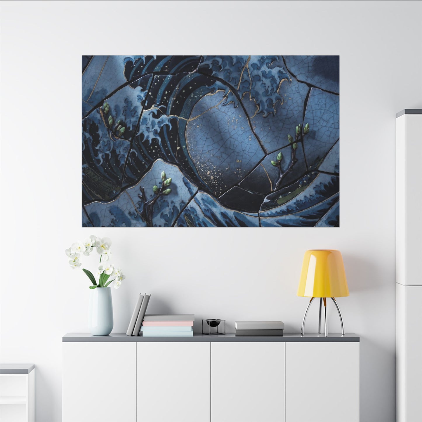 Ocean Wave Spring Canvas Art | Kintsugi Artful Design