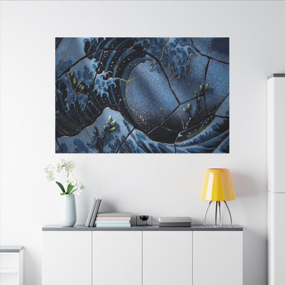 Ocean Wave Spring Canvas Art | Kintsugi Artful Design