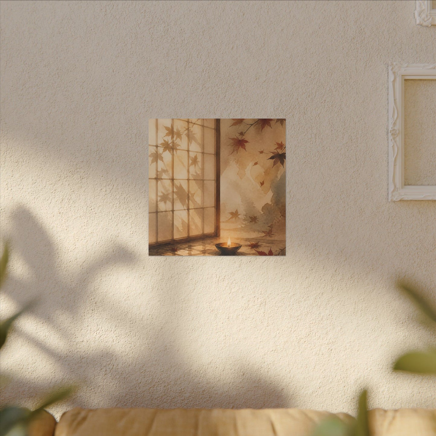 Candlelight Shoji Screen Canvas Art - Japandi Ma