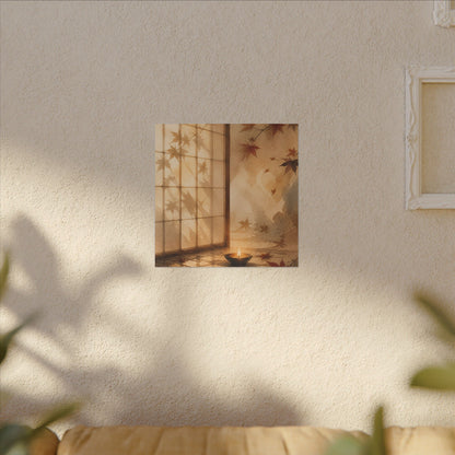 Candlelight Shoji Screen Canvas Art - Japandi Ma