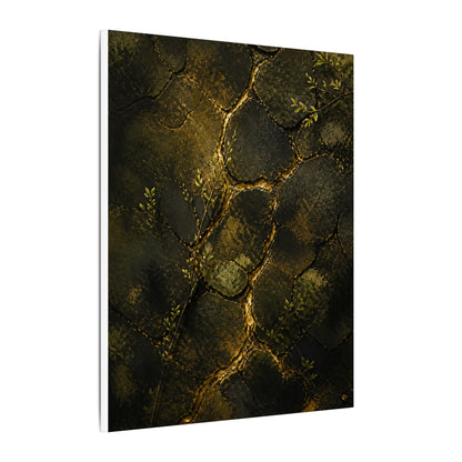 Shibui Cracked Earth Canvas Art - Dark Japandi Dark Texture