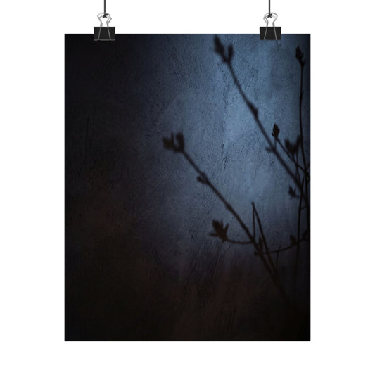 Shadow Play Wall Art Print | Spring Dark Japandi Moody Minimal Art
